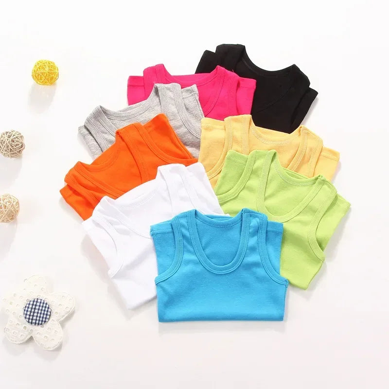 Kids Cotton Sleeveless Casual Vest Top - Omega Lifestyles