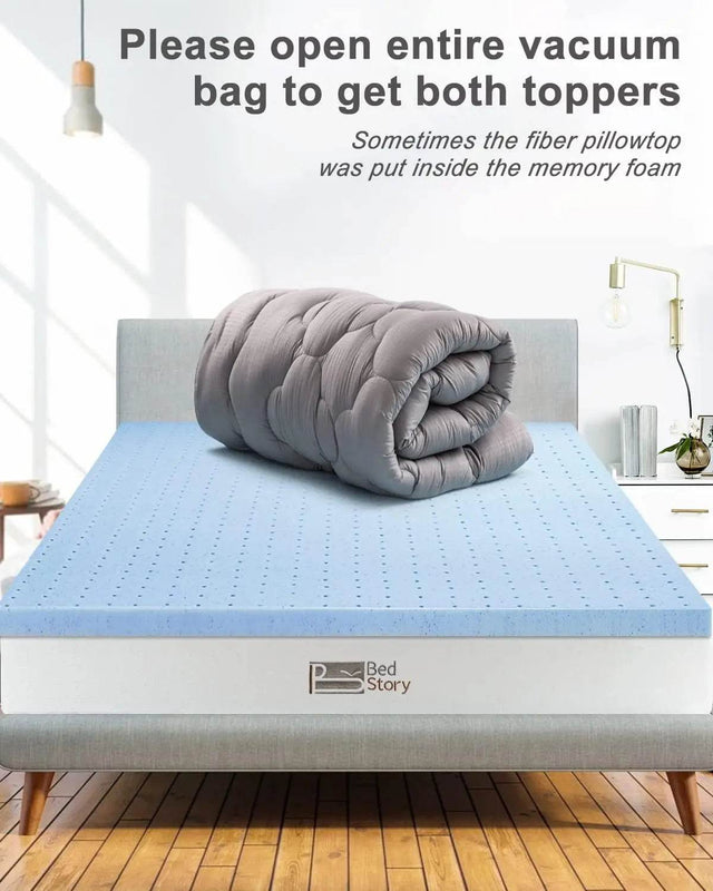 Dual Layer Gel Memory Foam Mattress Topper - Omega Lifestyles