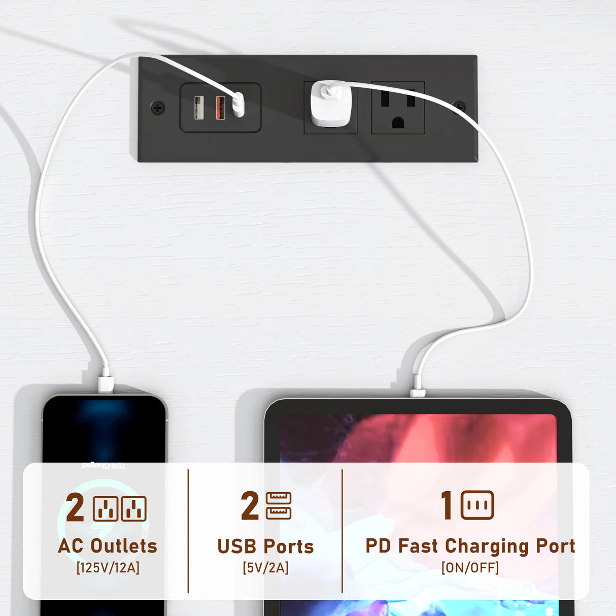 Modern 9 Drawer Engineered Wood Dresser With Charging Station
