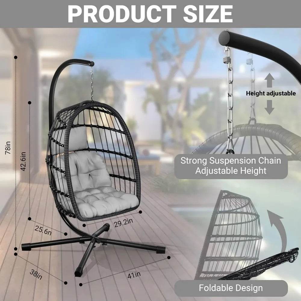 Outdoor Patio Egg Chair with Stand - Omega Lifestyles