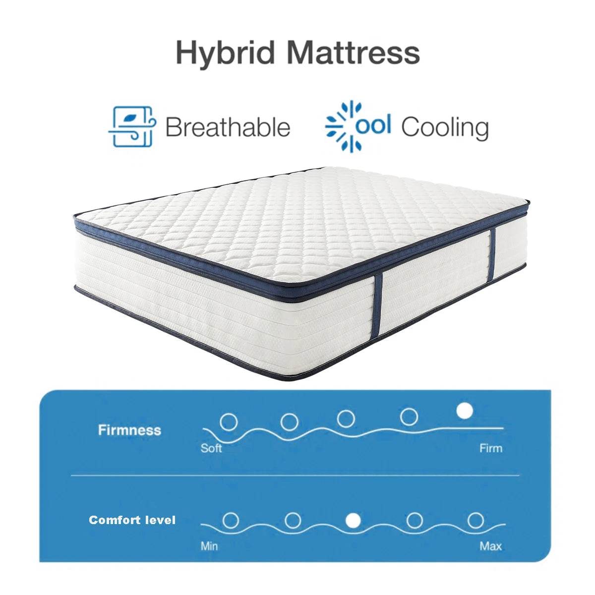 Medium Plush Hybrid Memory Foam Mattress - Sleep Galleria