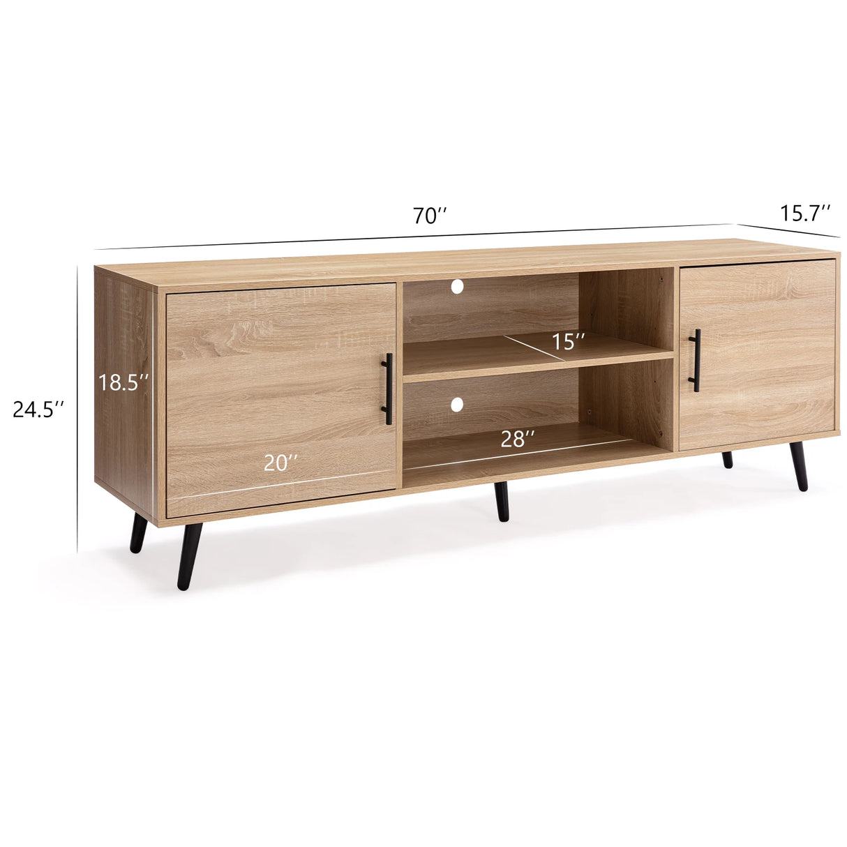 Modern Mid Century MDF Wood TV Stand Console