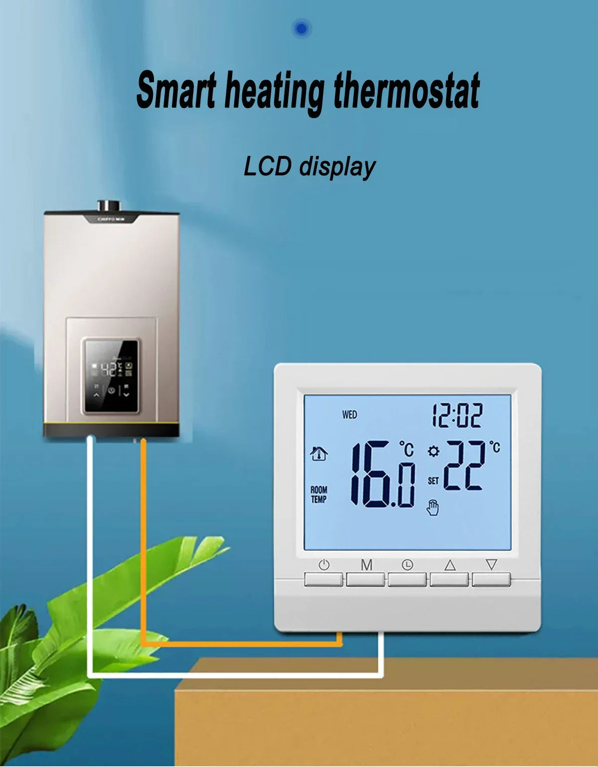 Programmable Smart Thermostat With Child Lock Backlit Display - Omega Lifestyles