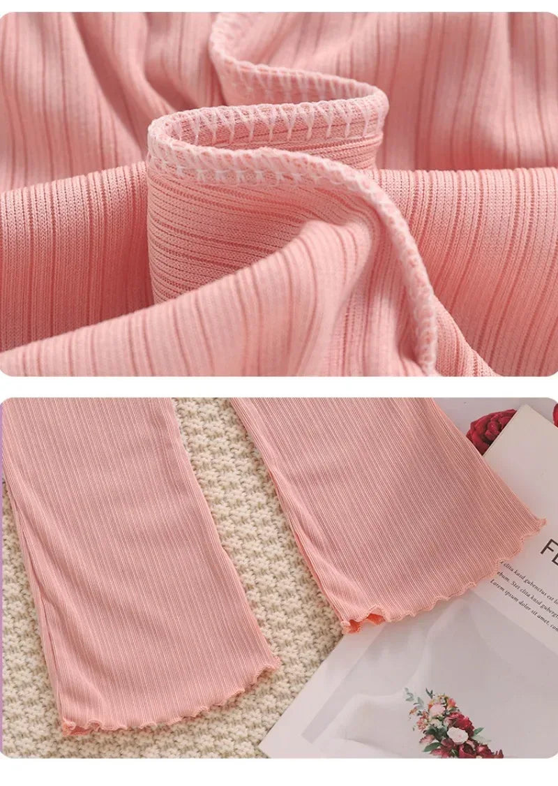 Girls Summer Casual Polyester Elastane Wide Leg Pants - Omega Lifestyles