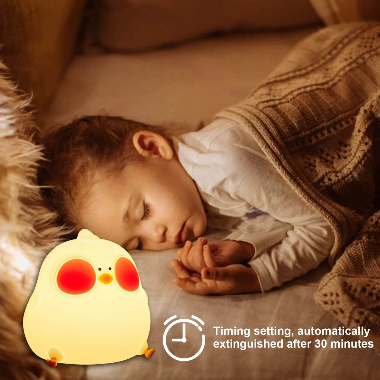 Cute Silicone Chicken RGB Color Changing Rechargeable Night Light