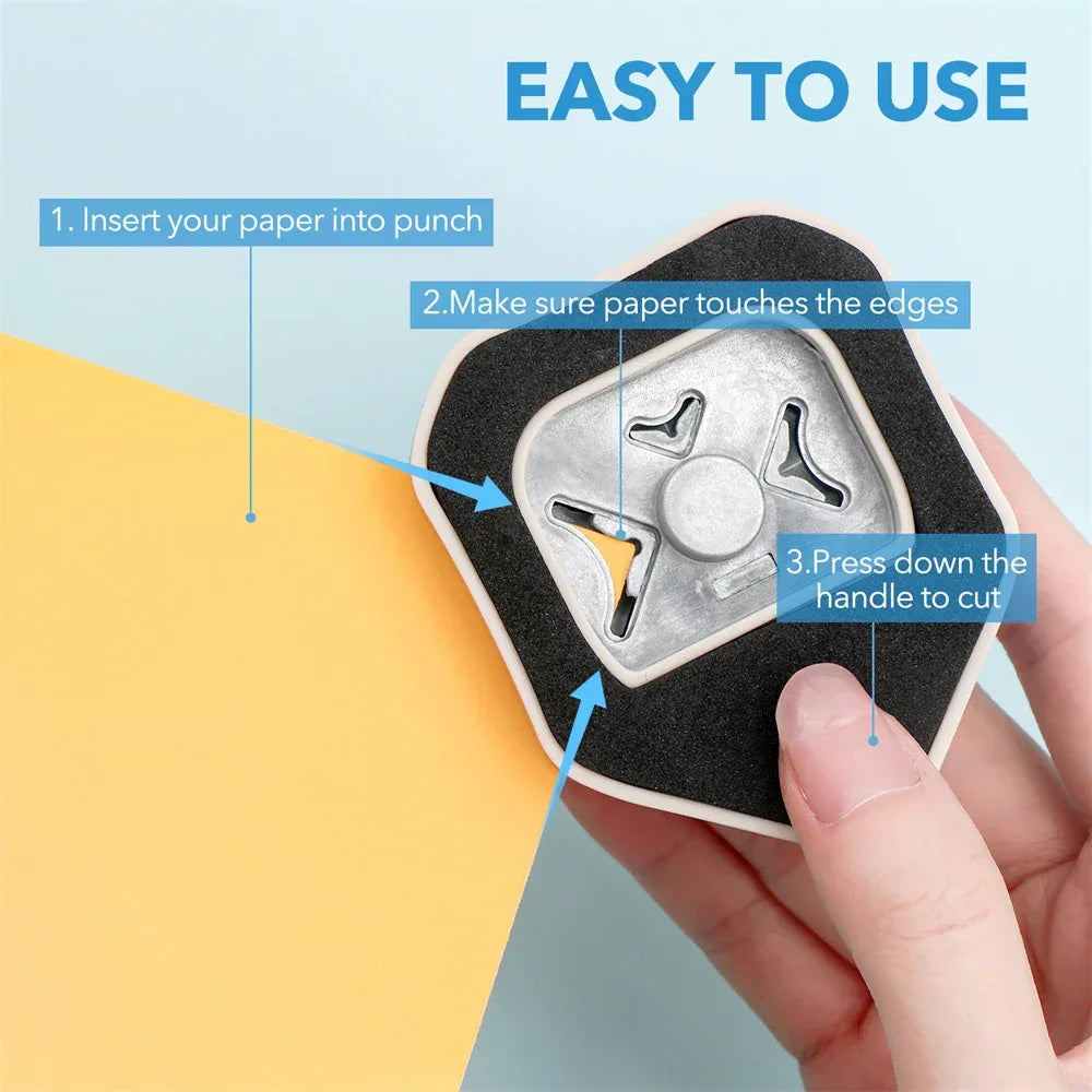3-Way Ergonomic Paper Corner Rounder Punch Tool - Omega Lifestyles