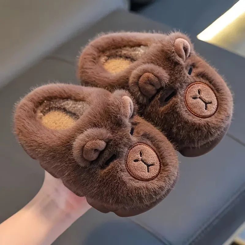 Kids Plush Anti-Slip Winter Warm Cotton Slippers