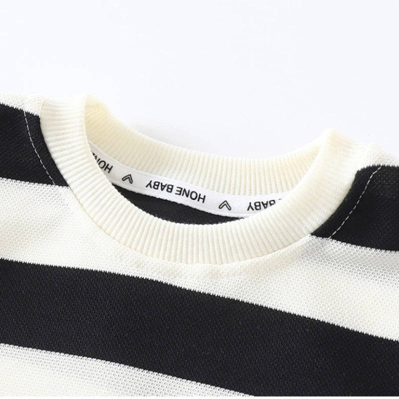 2-Piece Striped Polyester Toddler Summer Outfit Set