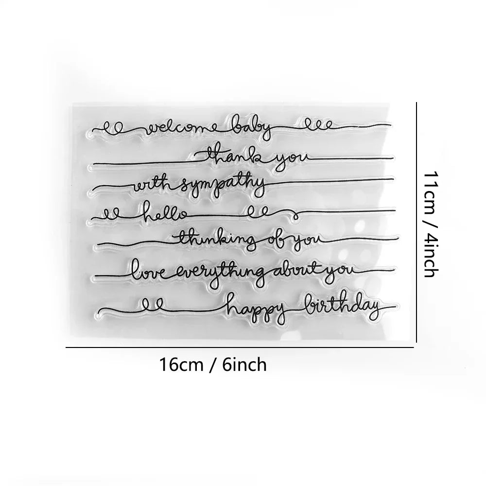 Clear Silicone Handwritten Borders Rubber Stamp For Decoration - Omega Lifestyles