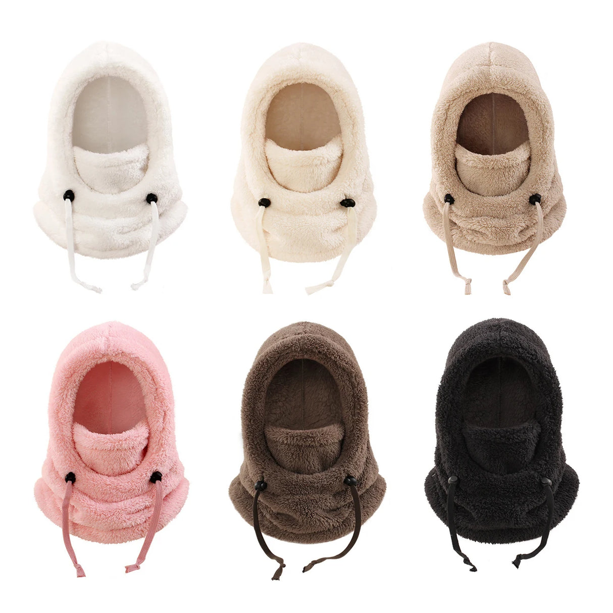 Kids Winter Plush Faux Fur Balaclava Hat Hooded Cap