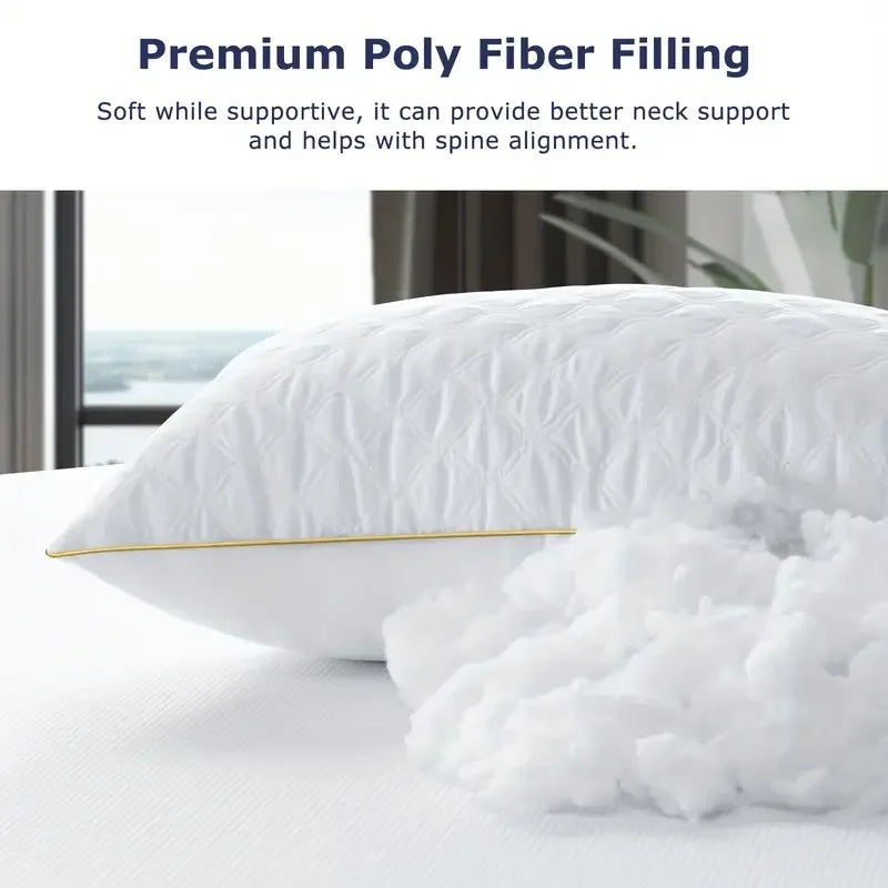 Set Of 2 Soft Hypoallergenic Neck Support Pillows Standard Queen