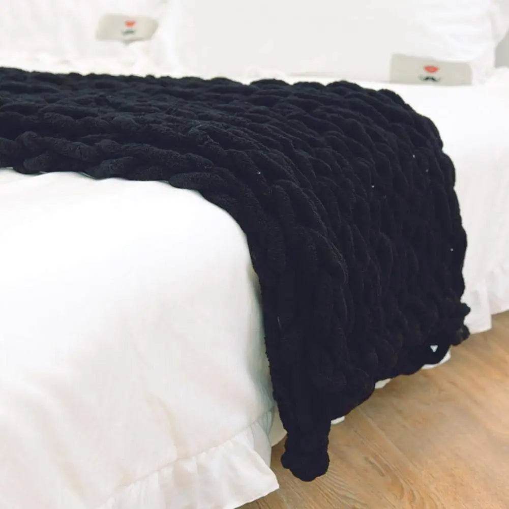 Chunky Knitted Chenille Blanket - Sleep Galleria
