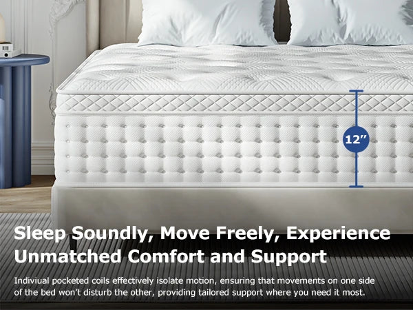 Medium 12-Inch Hybrid Memory Foam Pocket Spring Mattress