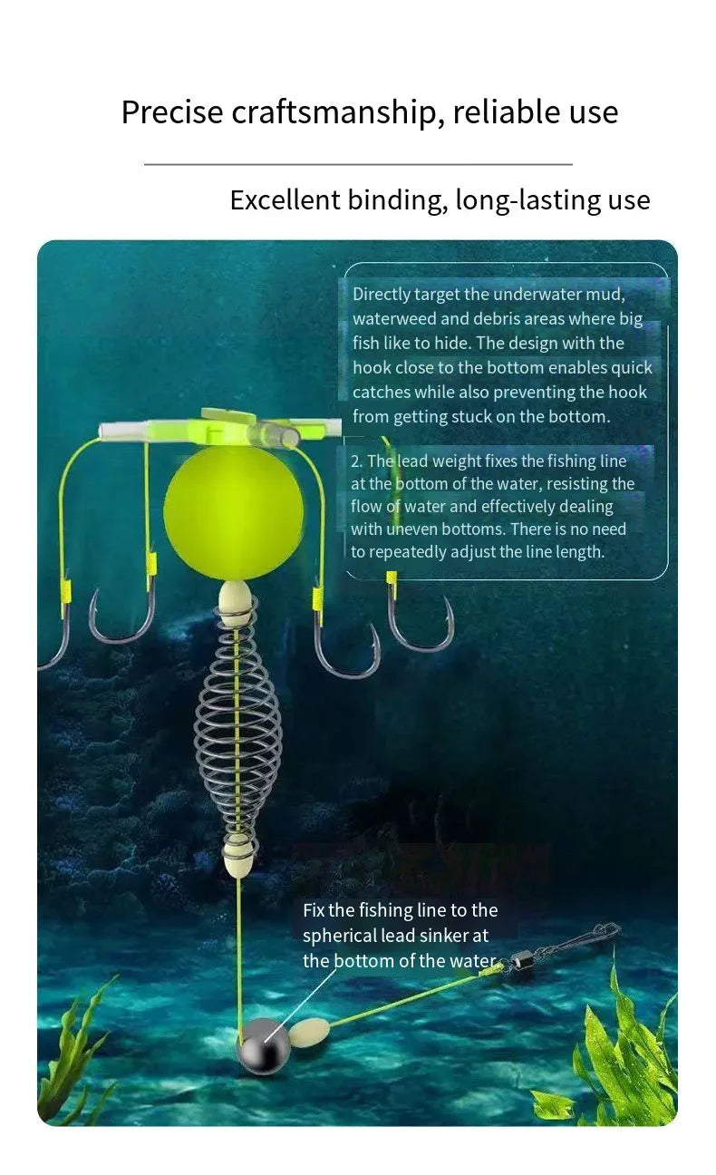 Set of 2 High Carbon Steel Explosion Hook Fishing Bait Cages - Omega Lifestyles