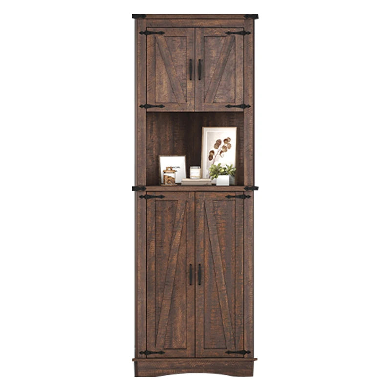 Farmhouse 5-Tier Engineered Wood Corner Cabinet