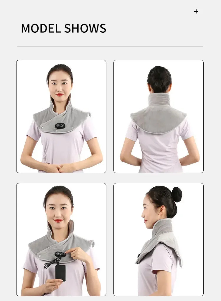 Electric Heating Plush Neck Shoulder Wrap With Vibration - Omega Lifestyles