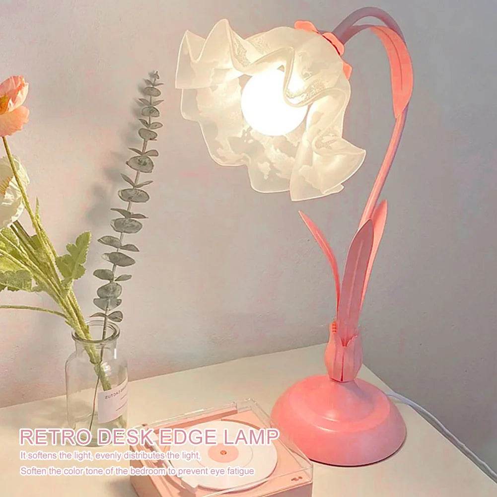 Vintage Floral Acrylic LED Desk Lamp