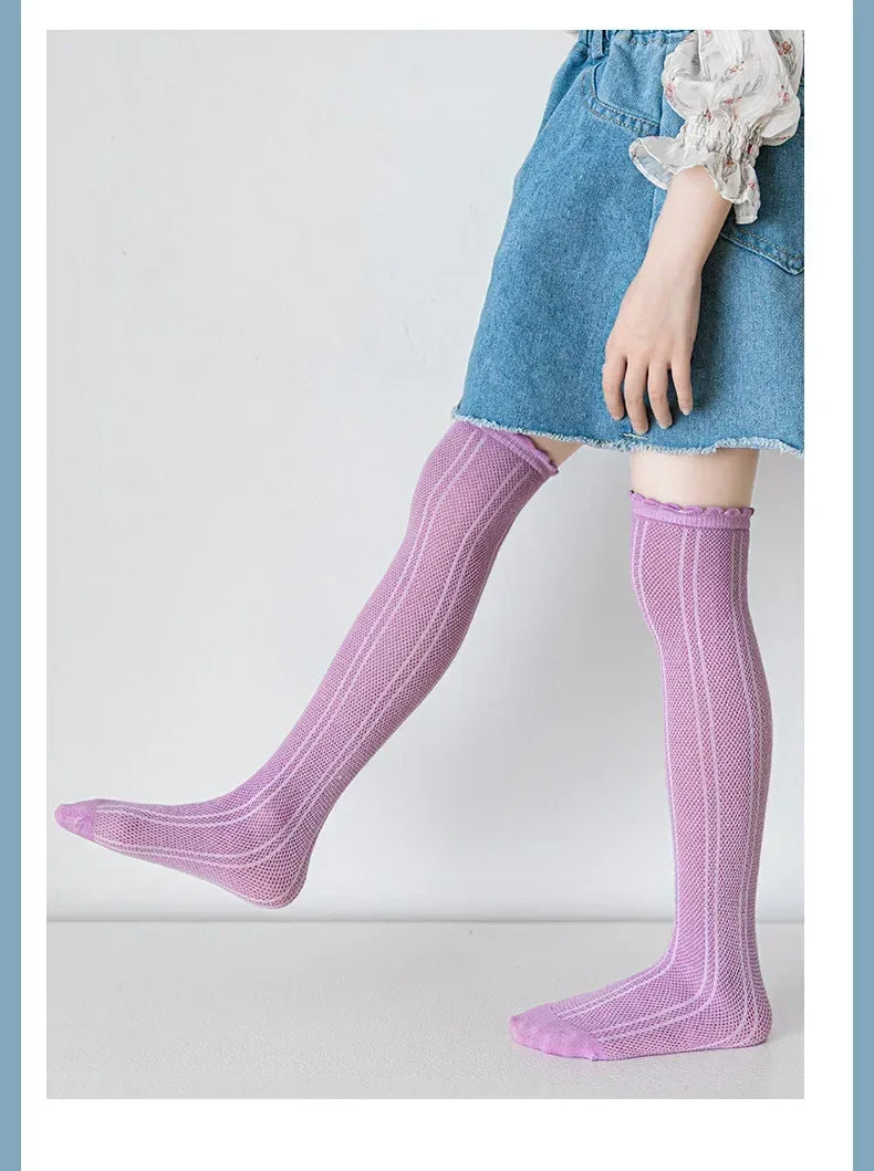 Children’s Breathable Knit Cotton Knee High Socks - Omega Lifestyles