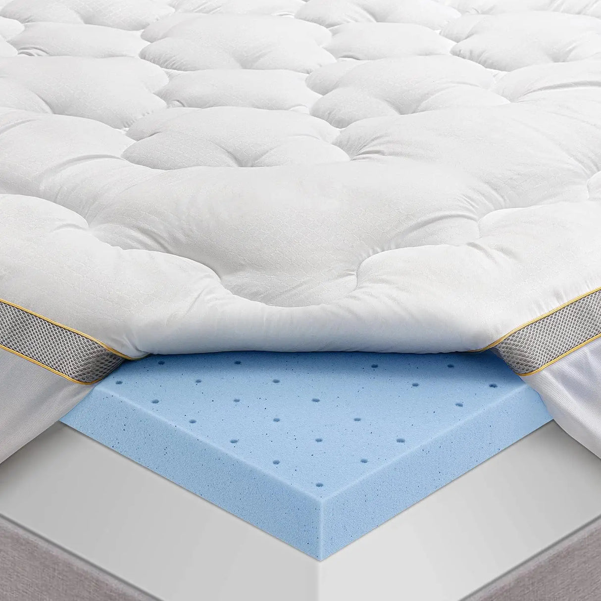 4-Inch Dual Layer Pillow Top Memory Foam Mattress Topper