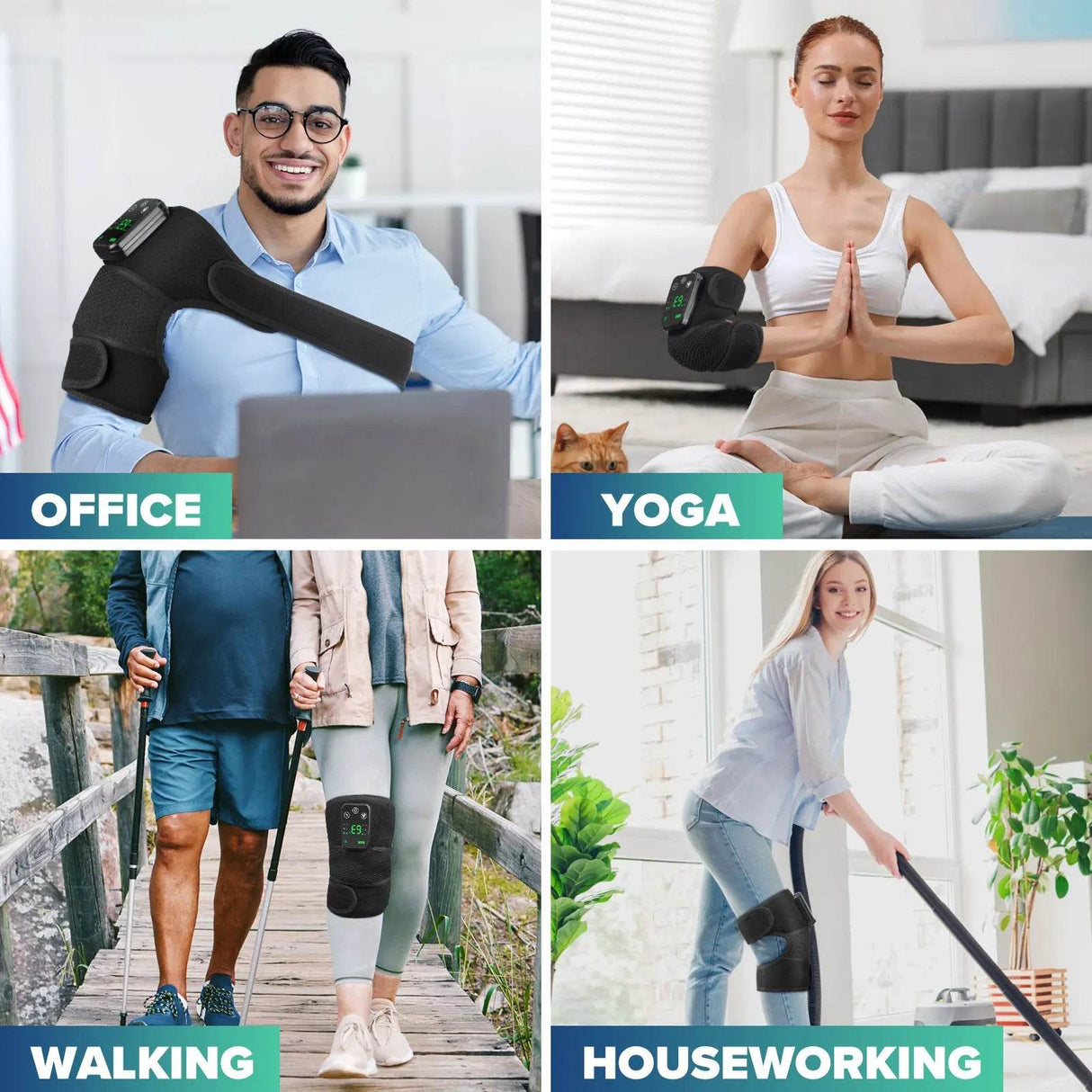 Wireless Heated Knee Elbow Shoulder Massage Pad Thermal Therapy - Sleep Galleria