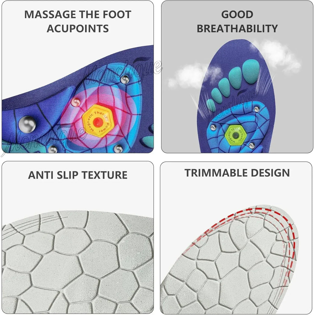 Pair of Magnetic Acupressure Foot Massage Insoles - Omega Lifestyles