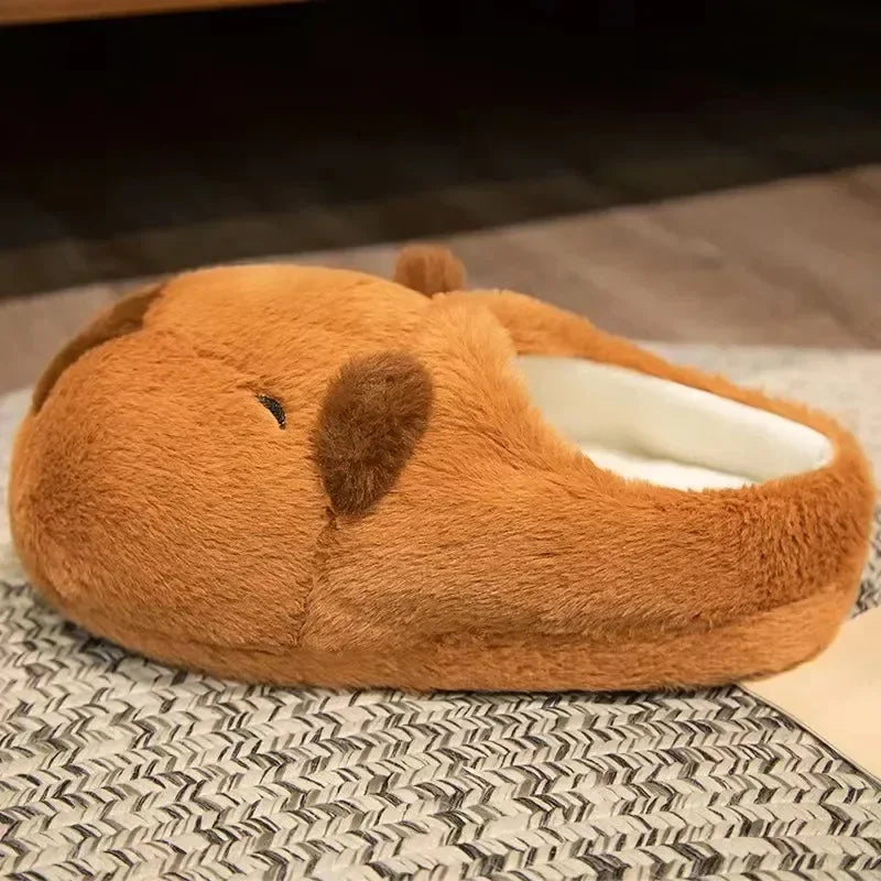 Capybara Plush Indoor Winter Slip-On Cozy Slippers