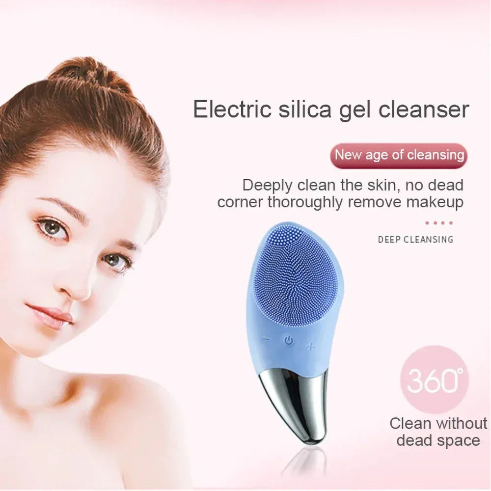 Silicone Mini Electric Facial Cleanser Waterproof Rechargeable - Omega Lifestyles