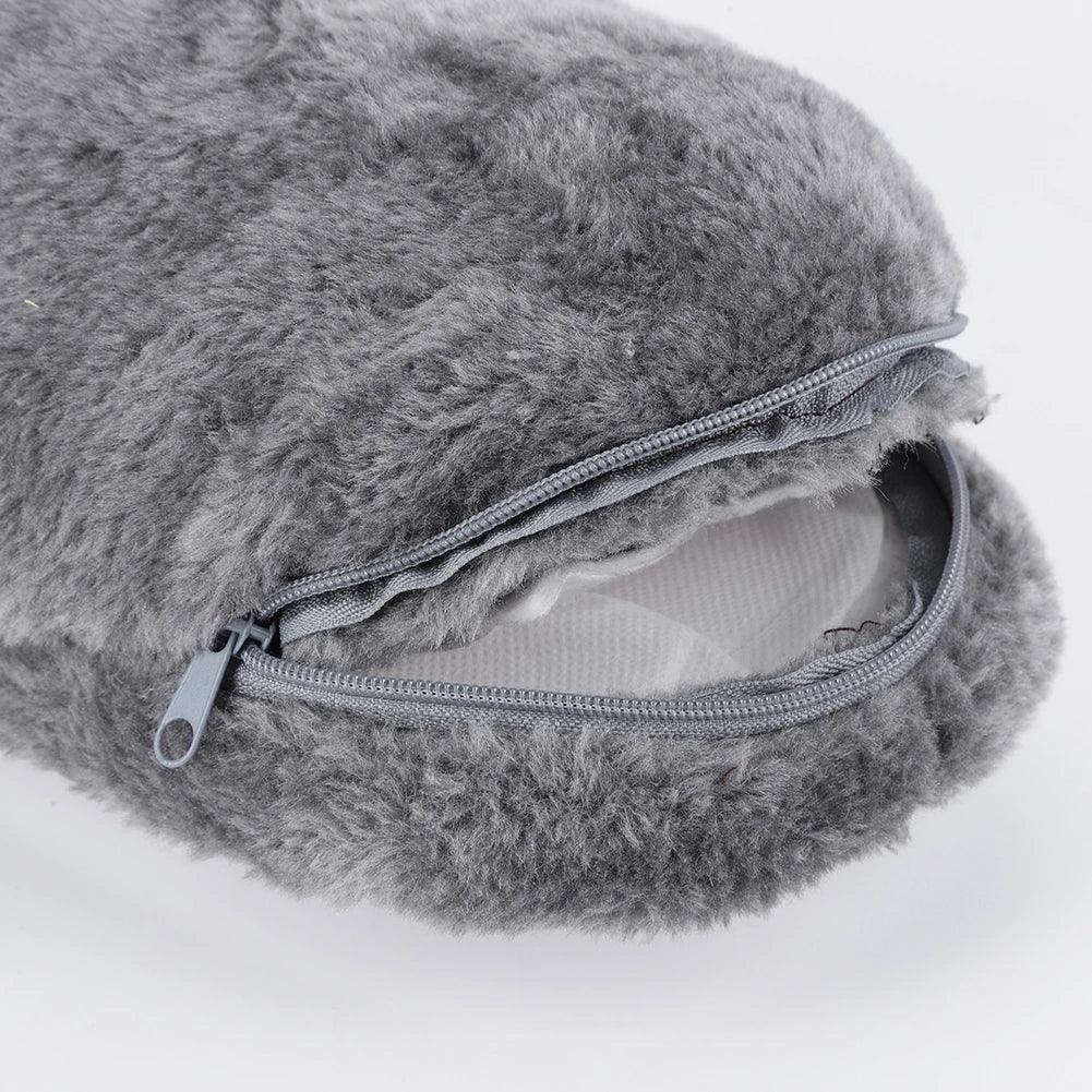 Pair Of USB Heated Plush Warm Electric Foot Warmer Shoes - Omega Lifestyles