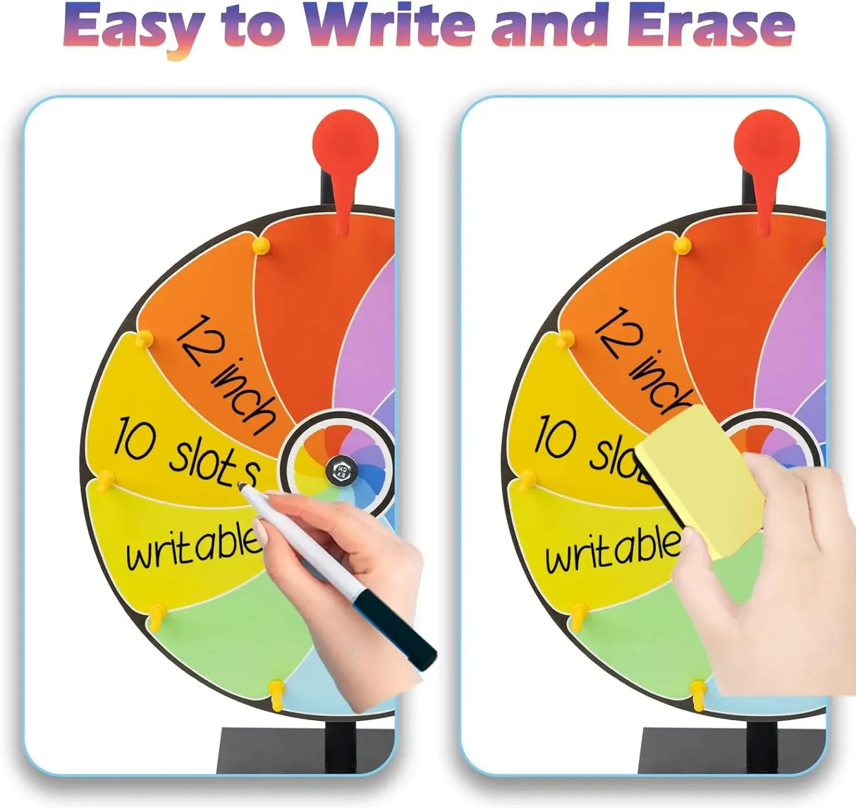 12-Slot Metal Prize Wheel Spinner with Stand - Omega Lifestyles
