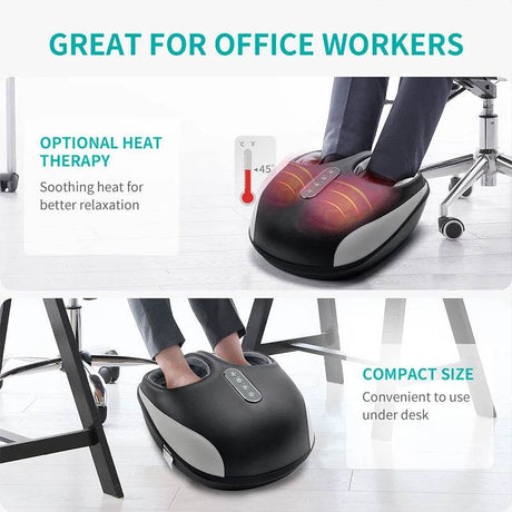 Shiatsu Foot Massager Machine with Heat Air Compression - Sleep Galleria