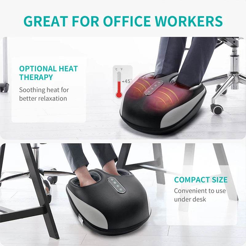 Shiatsu Foot Massager Machine with Heat Air Compression - Sleep Galleria