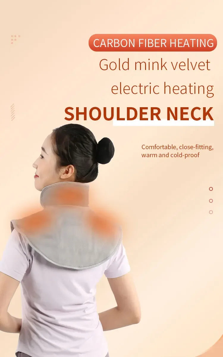 Electric Heating Plush Neck Shoulder Wrap With Vibration - Omega Lifestyles