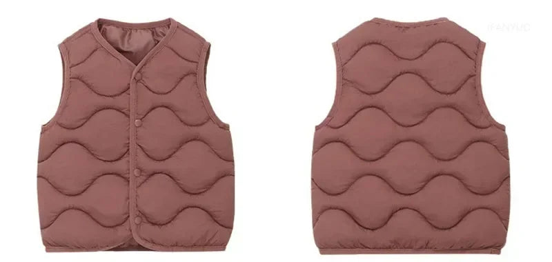 Children’s Thickened Cotton-Polyester Warm Winter Vest