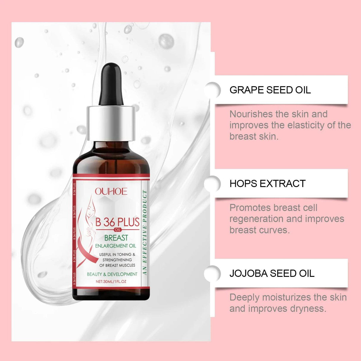 Herbal Breast Enlargement Massage Oil for Elastic Skin