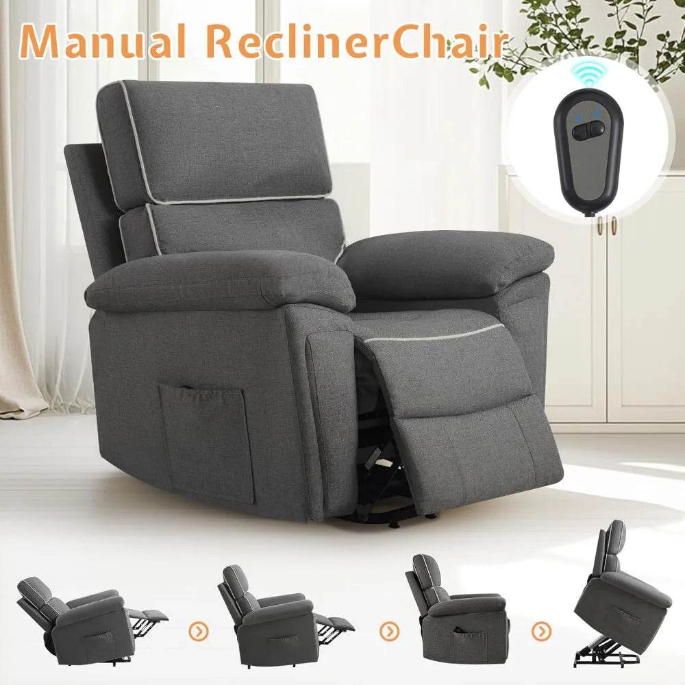 Electric Overstuffed Power Lift Recliner Chair - Omega Lifestyles