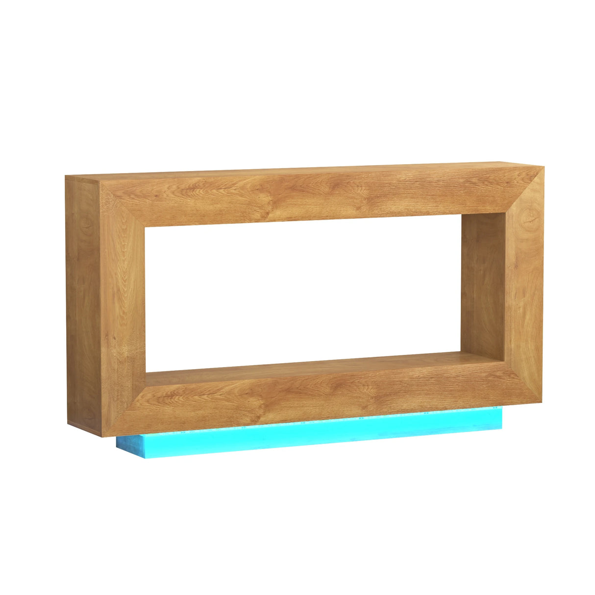 Wooden Farmhouse Console Table With 6000-Color Lighting