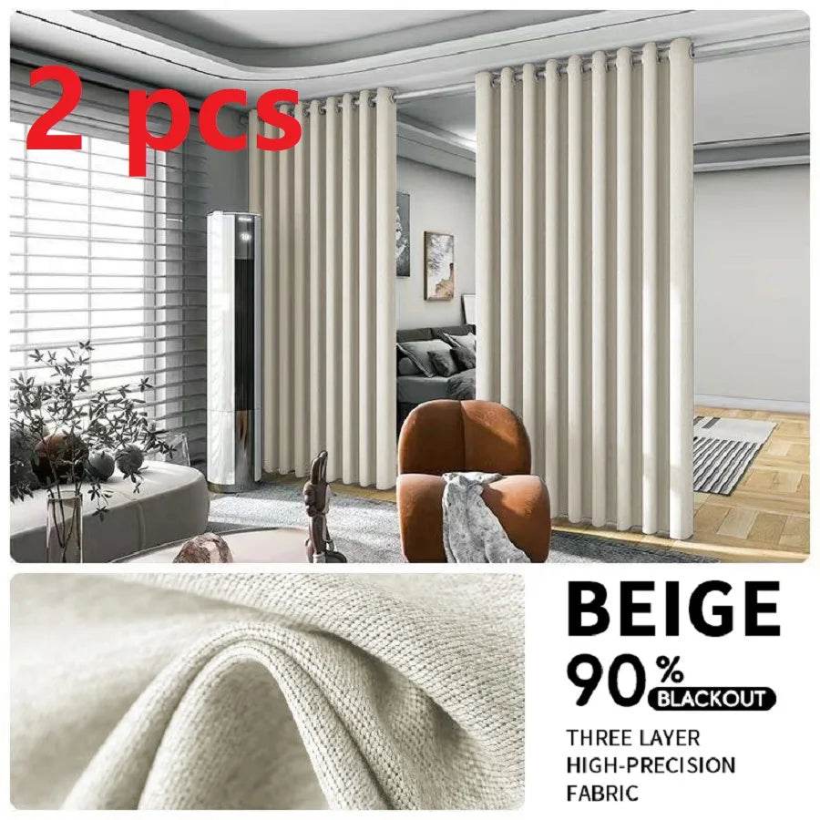 2-Piece Noise Reduction Grommet Top Room Divider Curtain