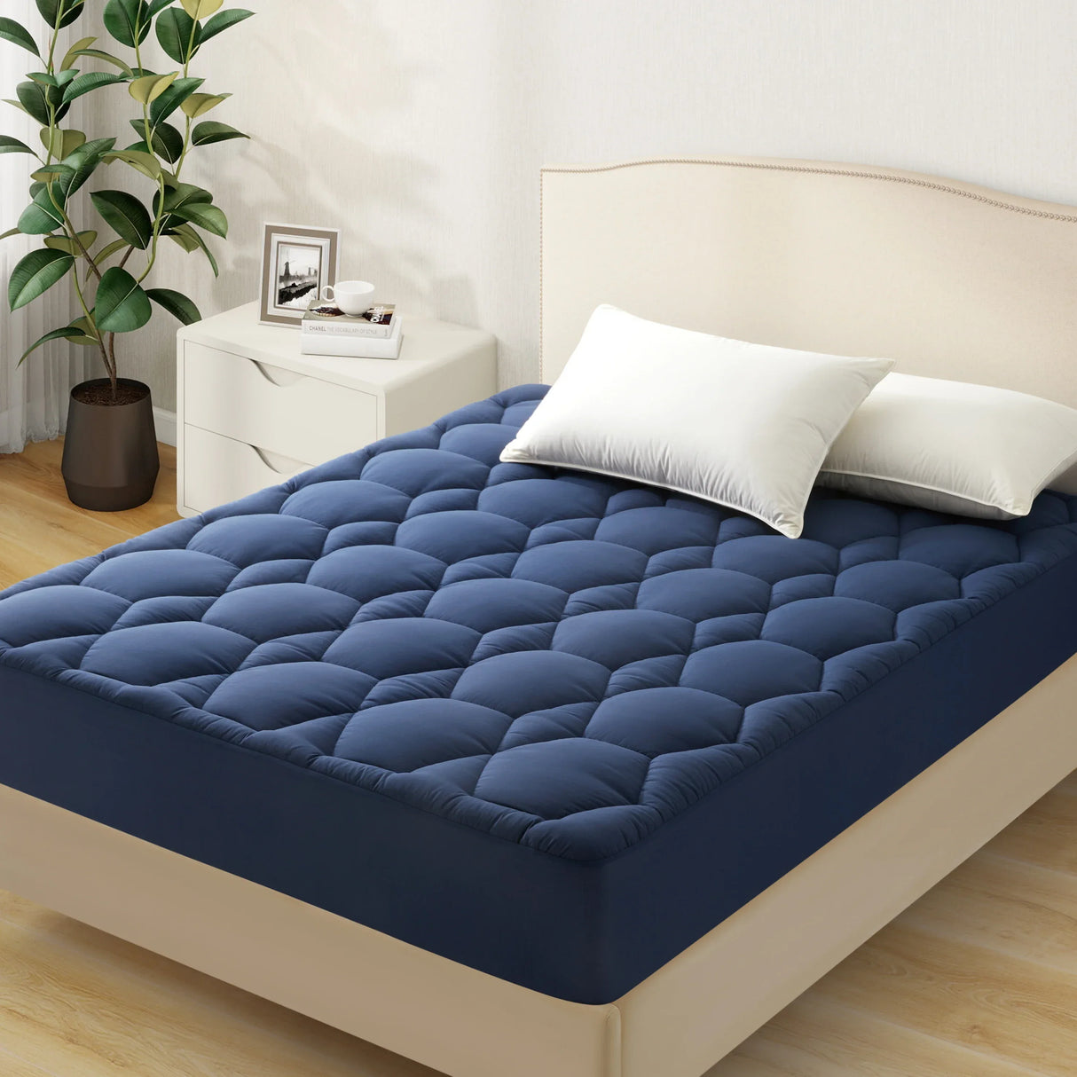 Queen Soft Cooling Quilted Mattress Protector Pad - Omega Lifestyles