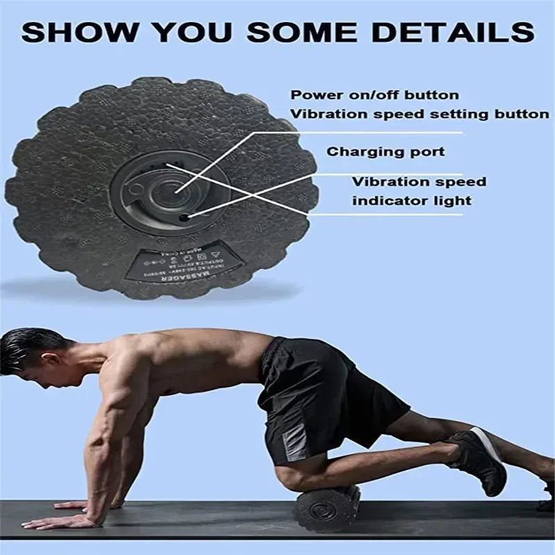 Electric Vibration Yoga Foam Roller Muscle Recovery Massager - Omega Lifestyles