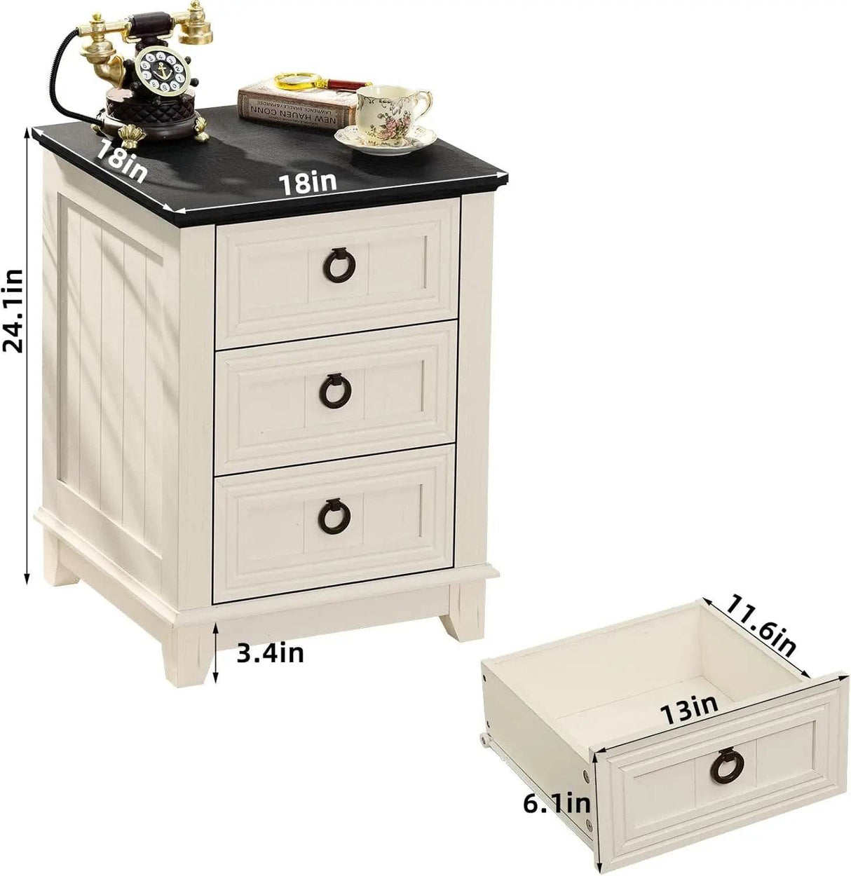 Farmhouse 3-Piece Dresser And Nightstand Set - Omega Lifestyles