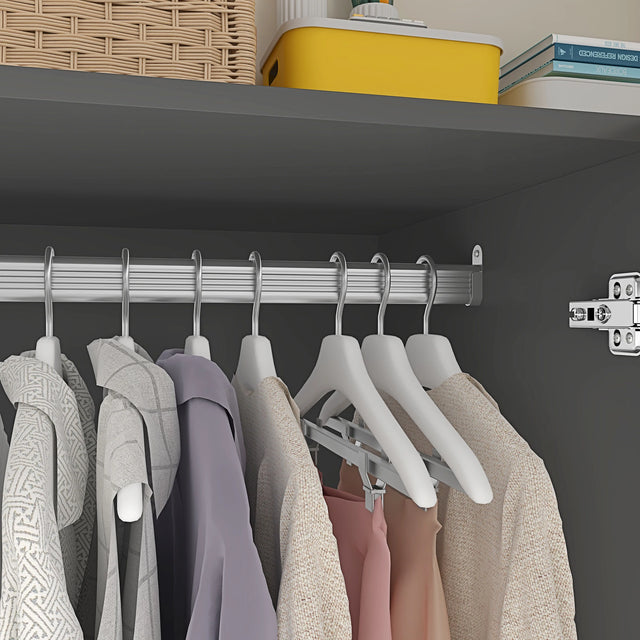 Modern Engineered Wood 3-Door Wardrobe Closet With Mirror