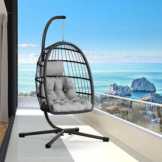 Outdoor Patio Egg Chair with Stand - Omega Lifestyles