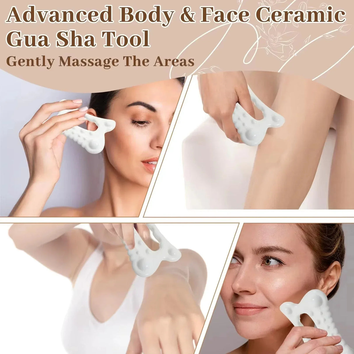 Set of 2 Ergonomic Plastic Gua Sha Massage Tools - Omega Lifestyles