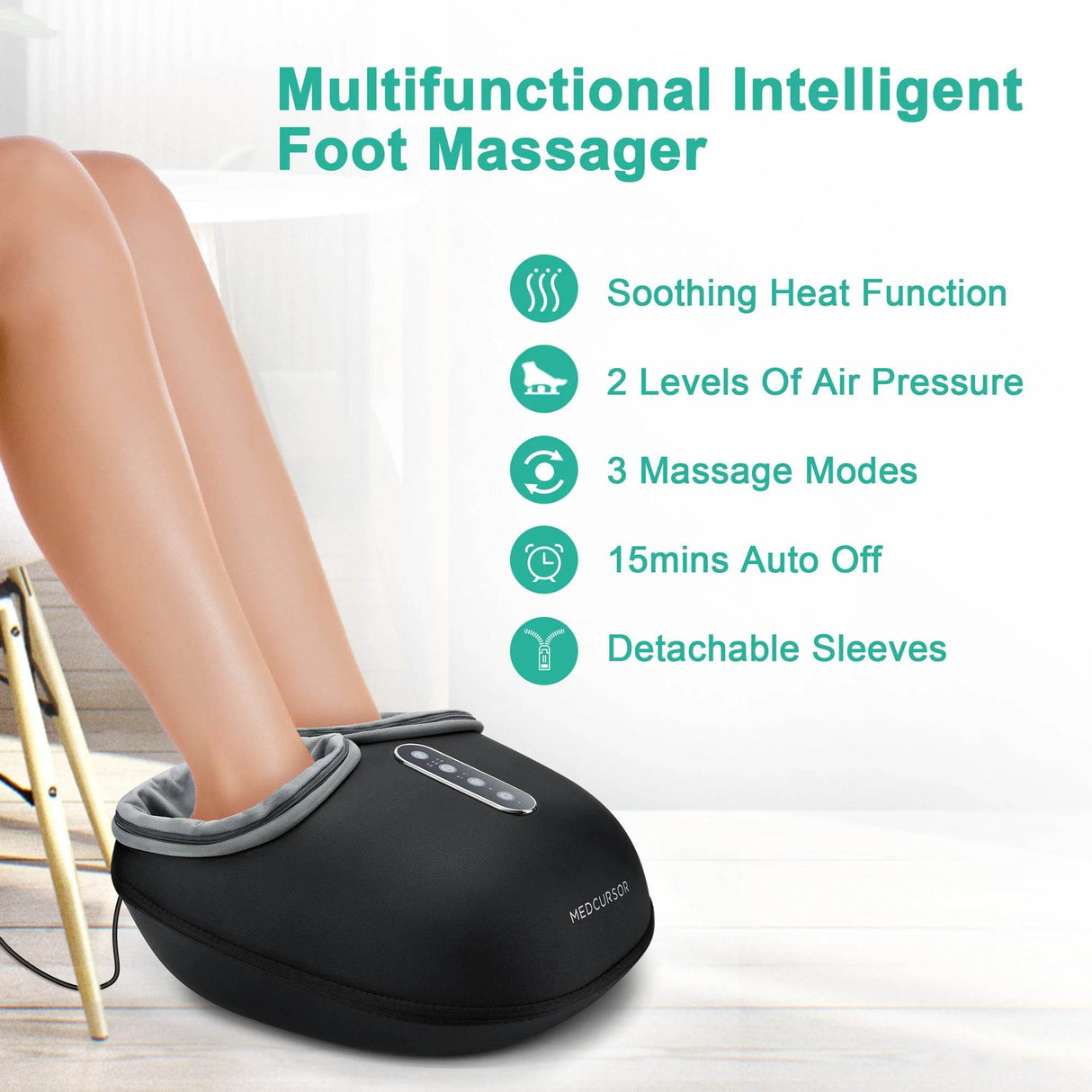 Shiatsu Heated Electric Foot Massager With Rollers