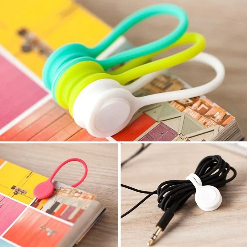 Set of 6 Silicone Reusable Cable Twist Ties Organizer