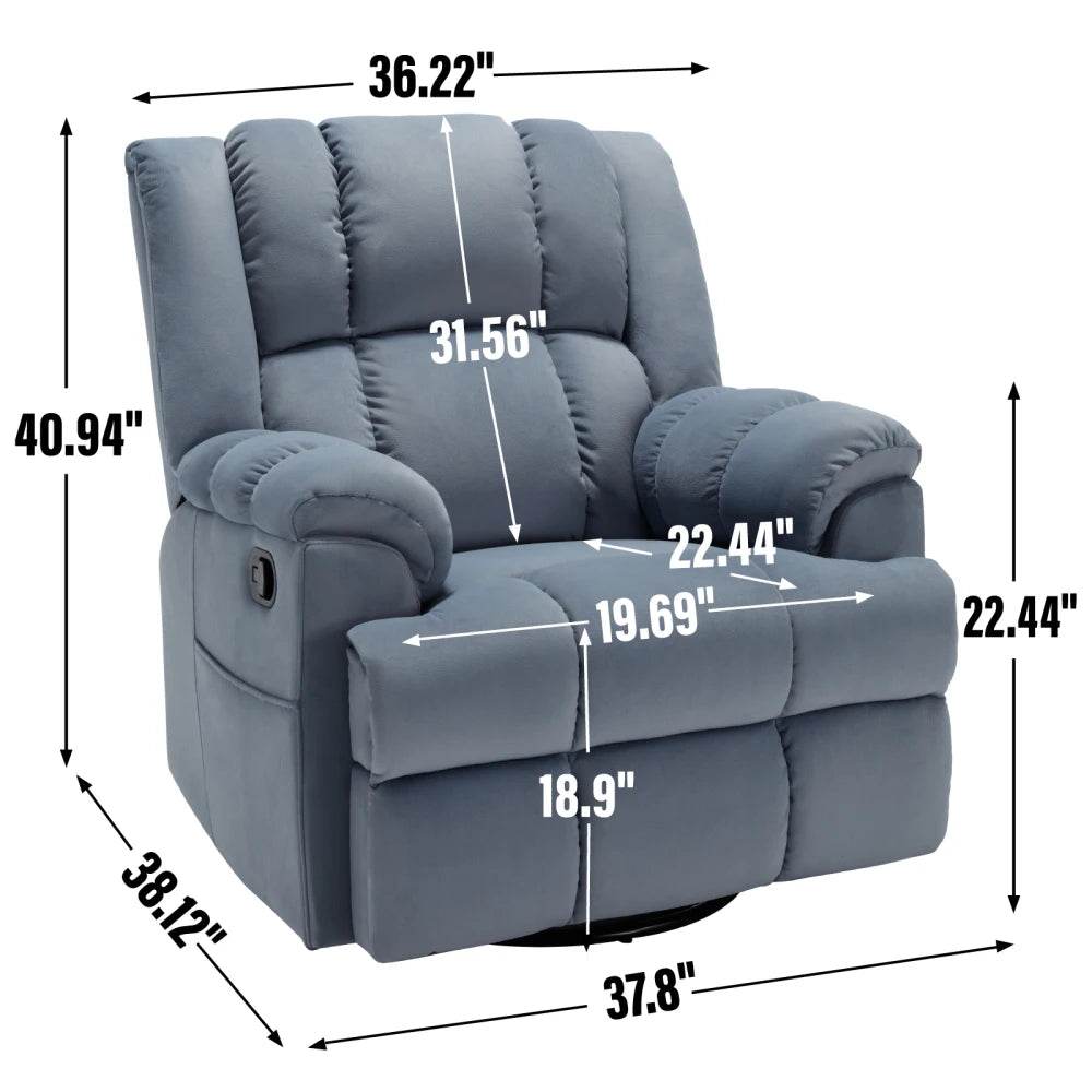 Manual Swivel Rocking Oversized Recliner Chair - Omega Lifestyles