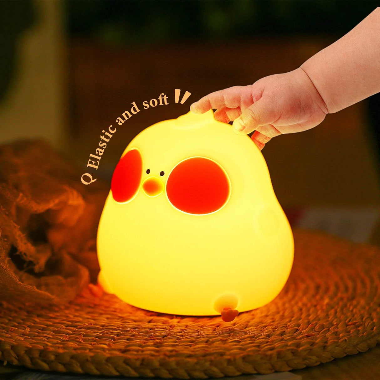 Cute Silicone Chicken RGB Color Changing Rechargeable Night Light