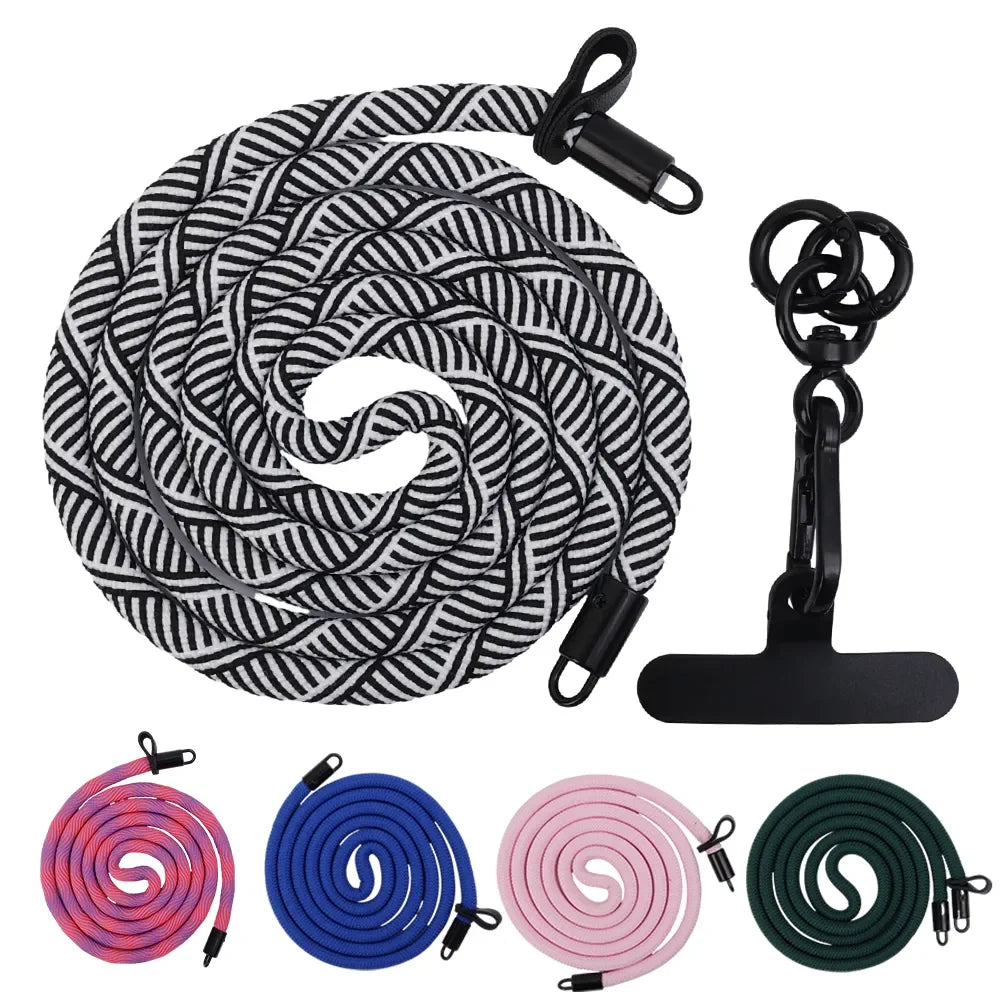 120cm Thick Adjustable Polyester Crossbody Phone Lanyard