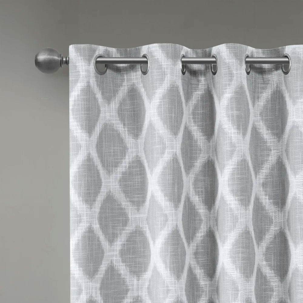 Printed Ikat Blackout Privacy Curtain Panel 50x84-Inch