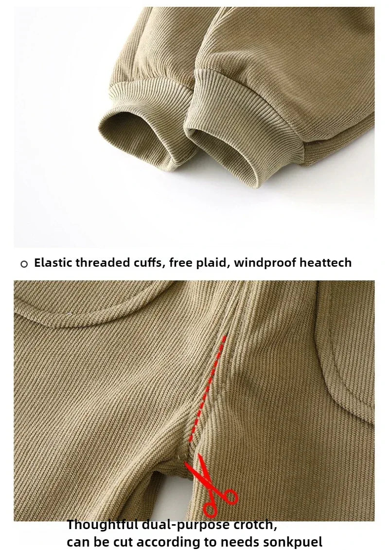 Winter Warm Kids Velvet Thickened Polyester Pants - Omega Lifestyles